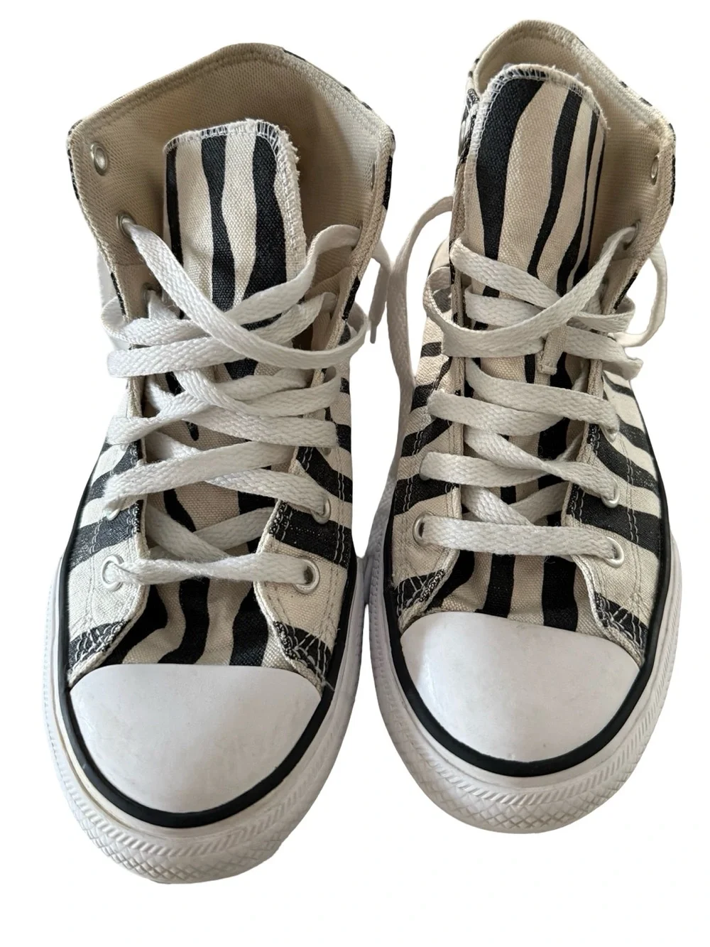 Converse Kids High-Top Zebra Canvas Sneakers - Black & White